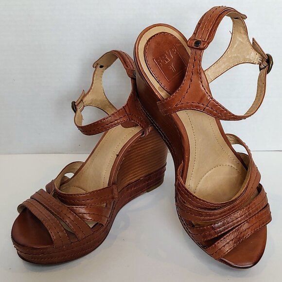 Frye Corrina Stitched Wedge Heels - Picture 1 of 4